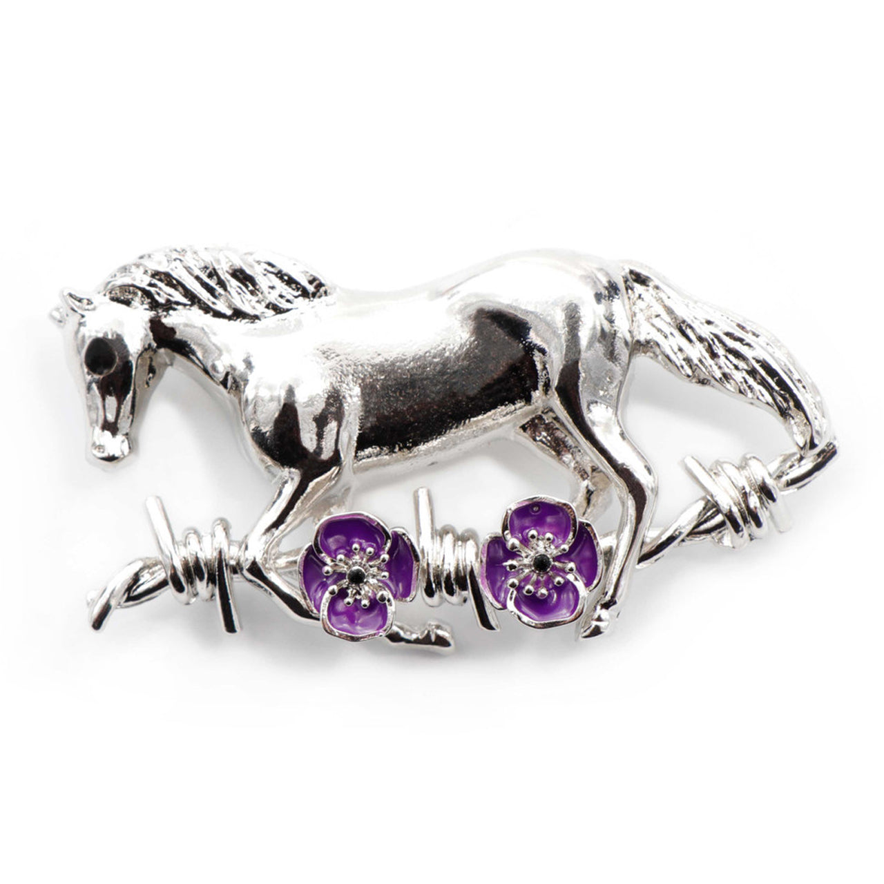 The Honour these brave animals who carry us to conflict without complaint. This stunning horse and purply poppy brooch are the perfect way to remember and honour our loyal companions in war. www.defenceqstore.com.au