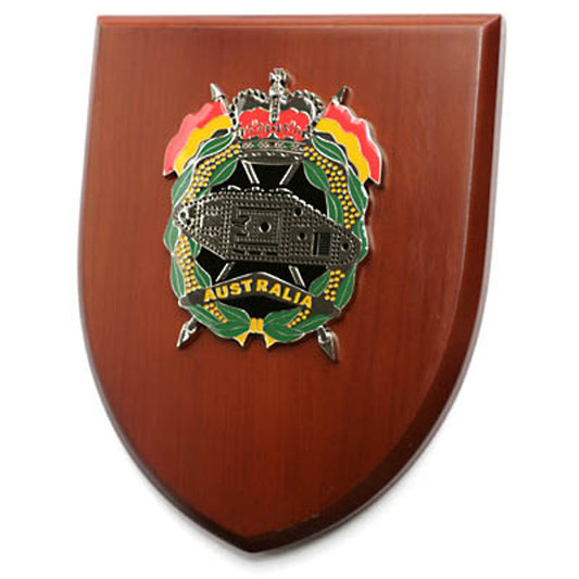 An Exceptional Royal Australian Armoured Corps (RAAC) Plaque is now available for order. This exquisite plaque showcases a stunning 100mm full colour enamel crest, elegantly placed on a 200x160mm timber finish shield www.defenceqstore.com.au