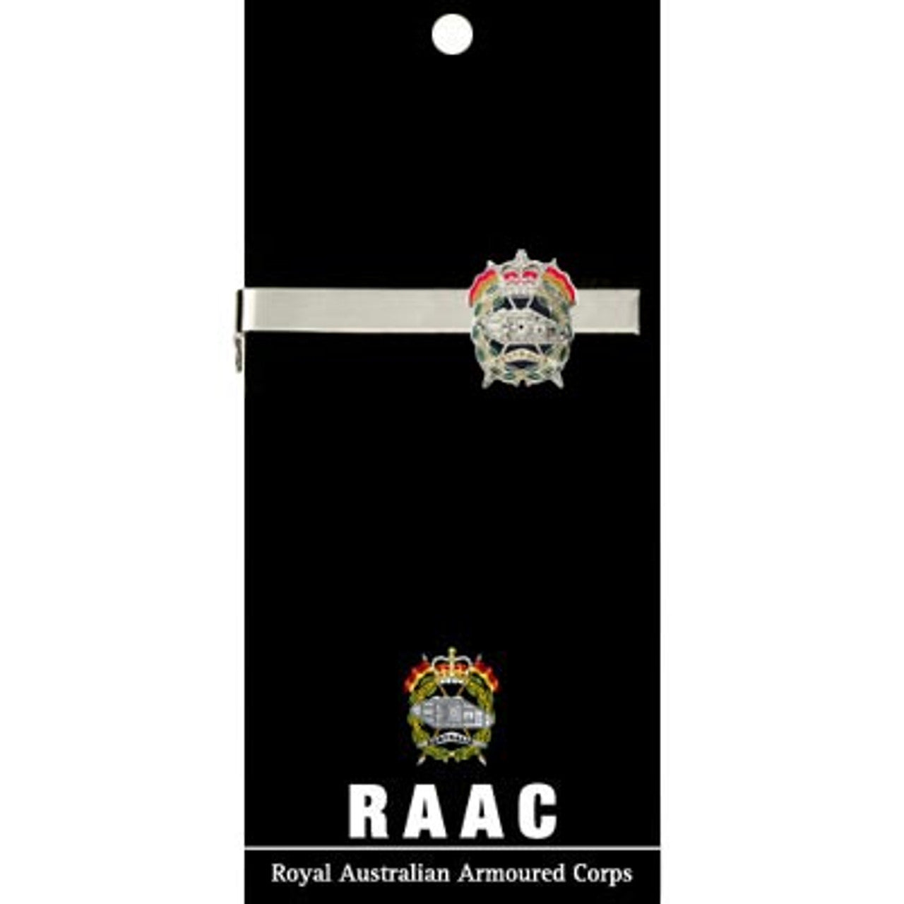 Add a touch of elegance to your look with the Royal Australian Armoured Corps (RAAC) 20mm enamel tie bar! Crafted with gold-plated material, this gorgeous tie bar is perfect for any work or formal occasion. www.defenceqstore.com.au