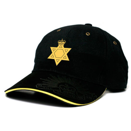 This Royal Australian Army Chaplains Department (RAAChD (Jewish)) cap is both stylish and practical with its cool looks. This quality heavy brushed cotton cap has the RAAChD (Jewish) crest embroidered on the front, and also proudly displays the Rising Sun Badge embossed on the peak and engraved on the strap buckle. www.defenceqstore.com.au