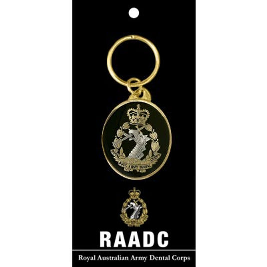 Be proud to show your support for the Royal Australian Army Dental Corps (RAADC) with this stunning 40mm gold plated enamel key ring! Keep your keys safe and turn heads with this stylish accessory - it's guaranteed to spark conversations! www.defenceqstore.com.au