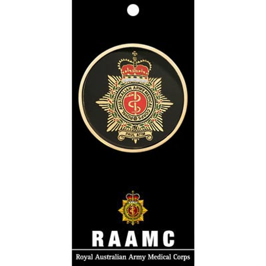 This beautiful RAAMC medallion is a stunning 48mm full-colour enamel piece, complete with a presentation card that tells the story of the Royal Australian Army Medical Corps. Show it off, or give it away – either way it's sure to spark some interesting conversations! www.defenceqstore.com.au