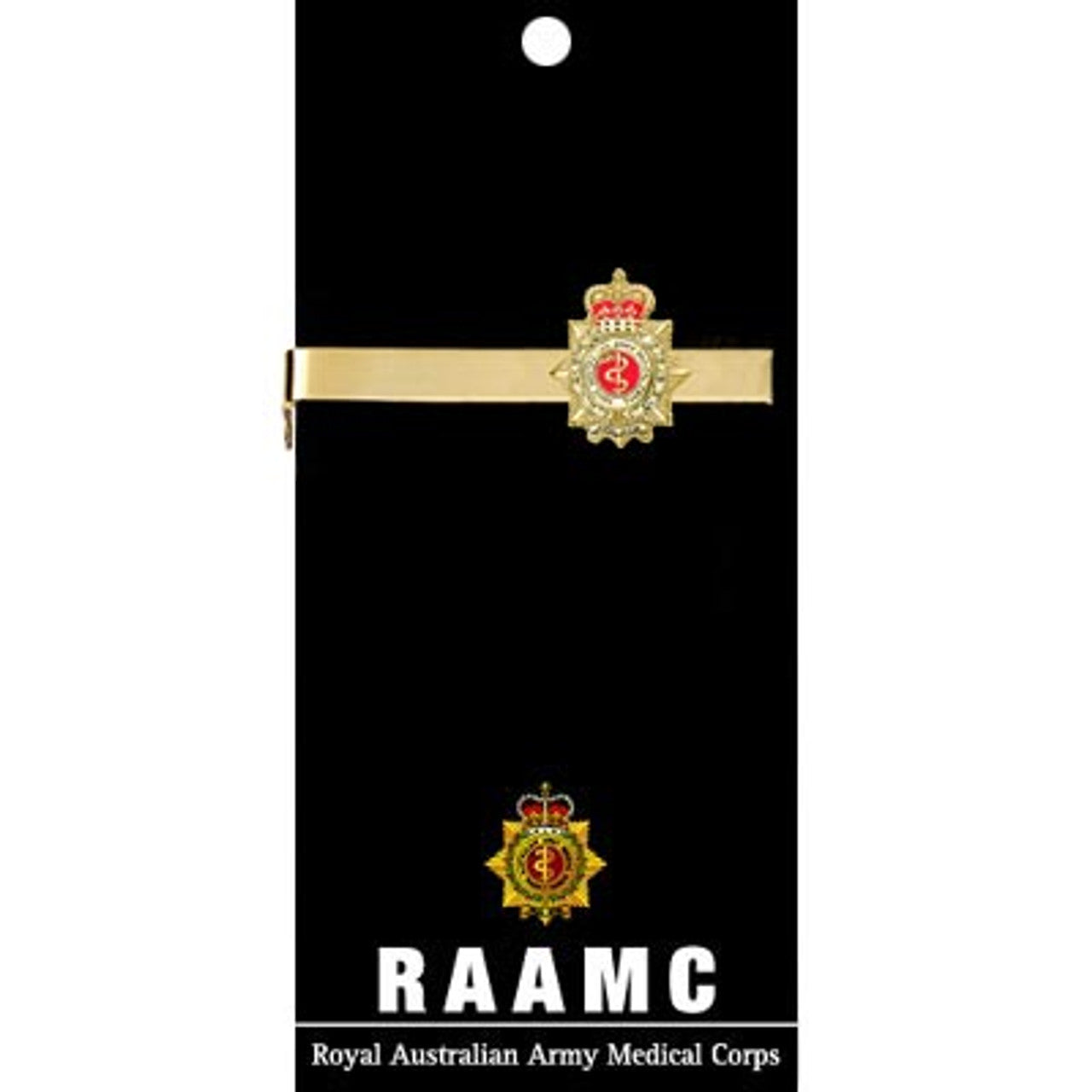 Add a touch of elegance to your look with the Royal Australian Army Medical Corps (RAAMC) 20mm enamel tie bar! Crafted with gold-plated material, this gorgeous tie bar is perfect for any work or formal occasion. www.defenceqstore.com.au