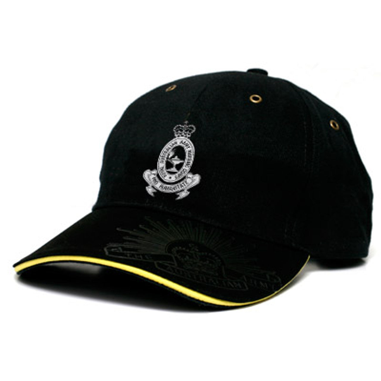 This heavy brushed cotton RAANC cap provides stylish and functional features, such as the RAANC crest embroidered on the front as well as the embossed and engraved Rising Sun Badge on the peak and strap buckle, respectively. www.defenceqstore.com.au