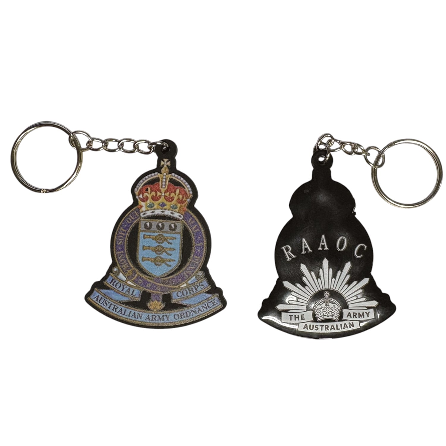 The Royal Australian Army Ordnance Corps (RAAOC) PVC Key Ring is the perfect way to carry your pride in service. Display your unit affiliation with style and durability. This compact, printed PVC key ring keeps your keys organized while showcasing your military heritage wherever you go. www.defenceqstore.com.au