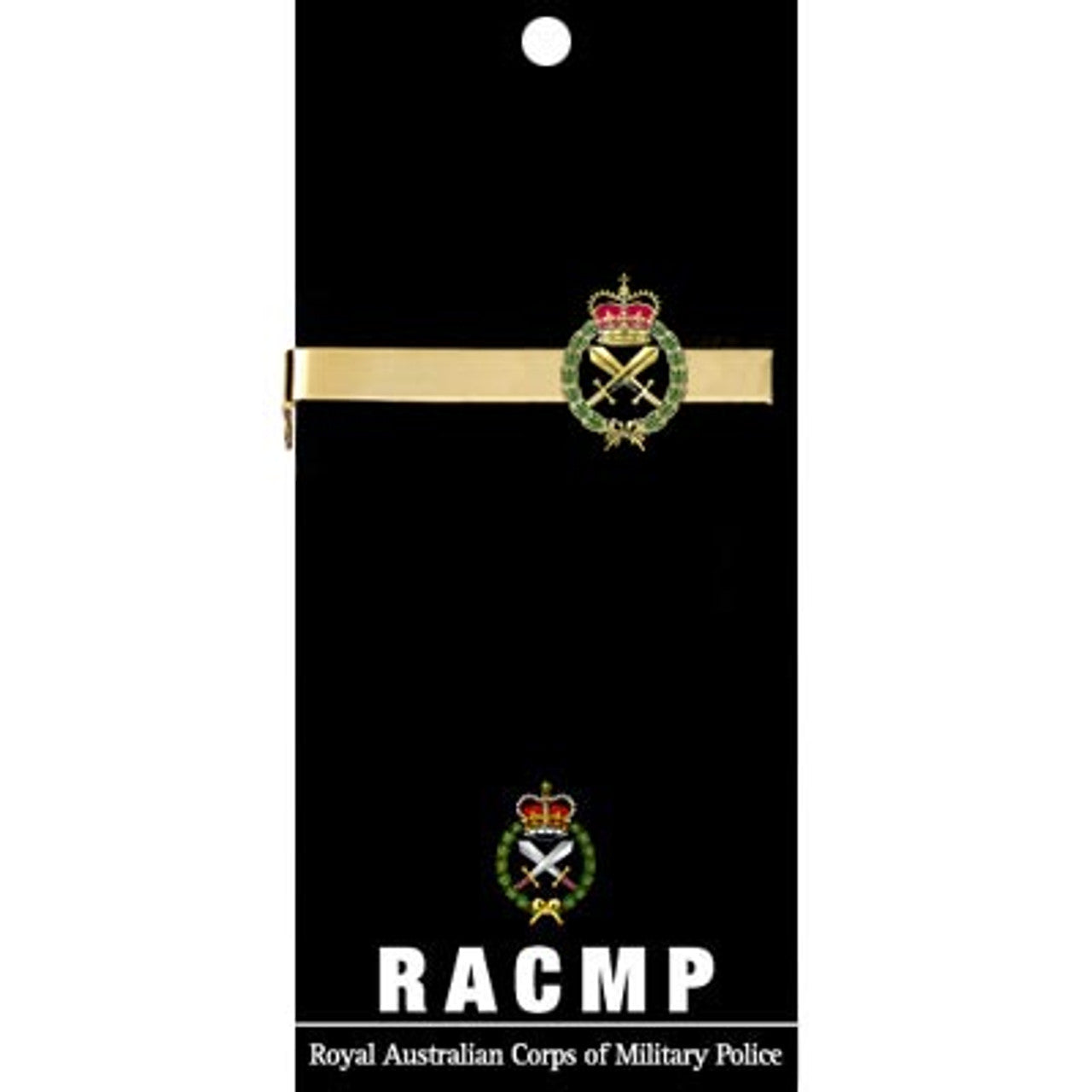 Add a touch of elegance to your look with the Royal Australian Corps of Military Police (RACMP) 20mm enamel tie bar! Crafted with gold-plated material, this gorgeous tie bar is perfect for any work or formal occasion. www.defenceqstore.com.au