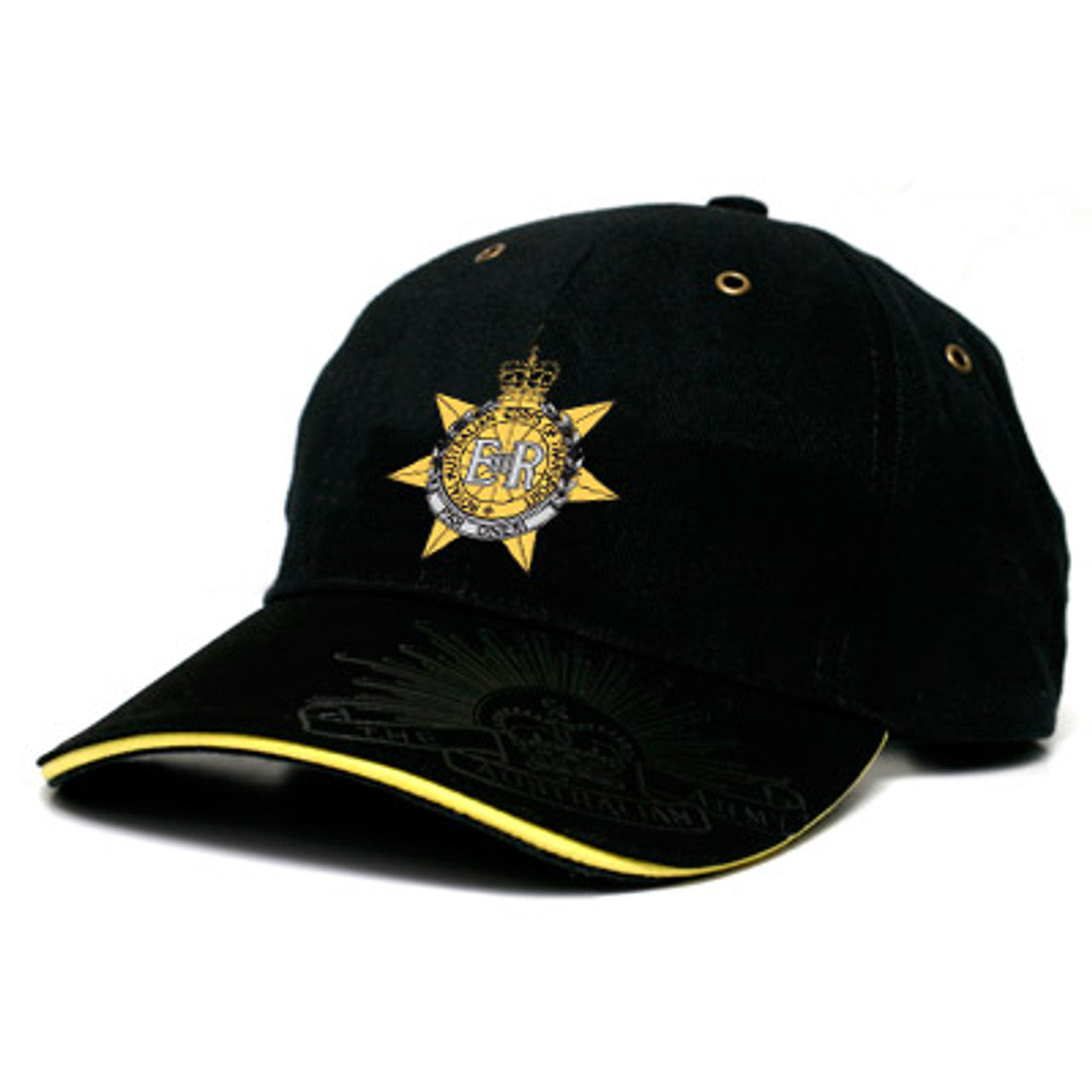 This RACT cap is a head-turner with its stylish yet practical design. Woven with quality heavy cotton, it features the RACT crest embroidered on the front and the Rising Sun Badge embossed on the peak and engraved on the buckle. An eye-catching addition to any wardrobe! www.defenceqstore.com.au