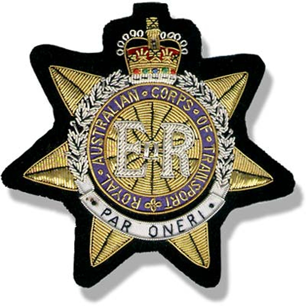 This incredible Royal Australian Corps of Transport (RACT) Bullion Pocket Badge is the perfect way to add a touch of style to your Blazer, bag, or any other spot of your choice! This stunning pin is approximately 80x80mm and stays securely in place with three butterfly catches on the back. www.defenceqstore.com.au