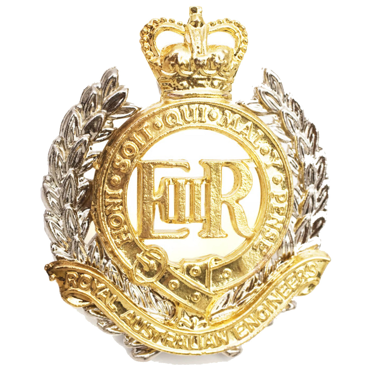 This sensational replica is the perfect hat badge for wear or for your collection. Featuring the Royal Australian Engineers Corps badge in gold and silver, this hat badge is designed to fit perfectly on standard uniform hats. Add this hat badge to your collection today. www.defenceqstore.com.au