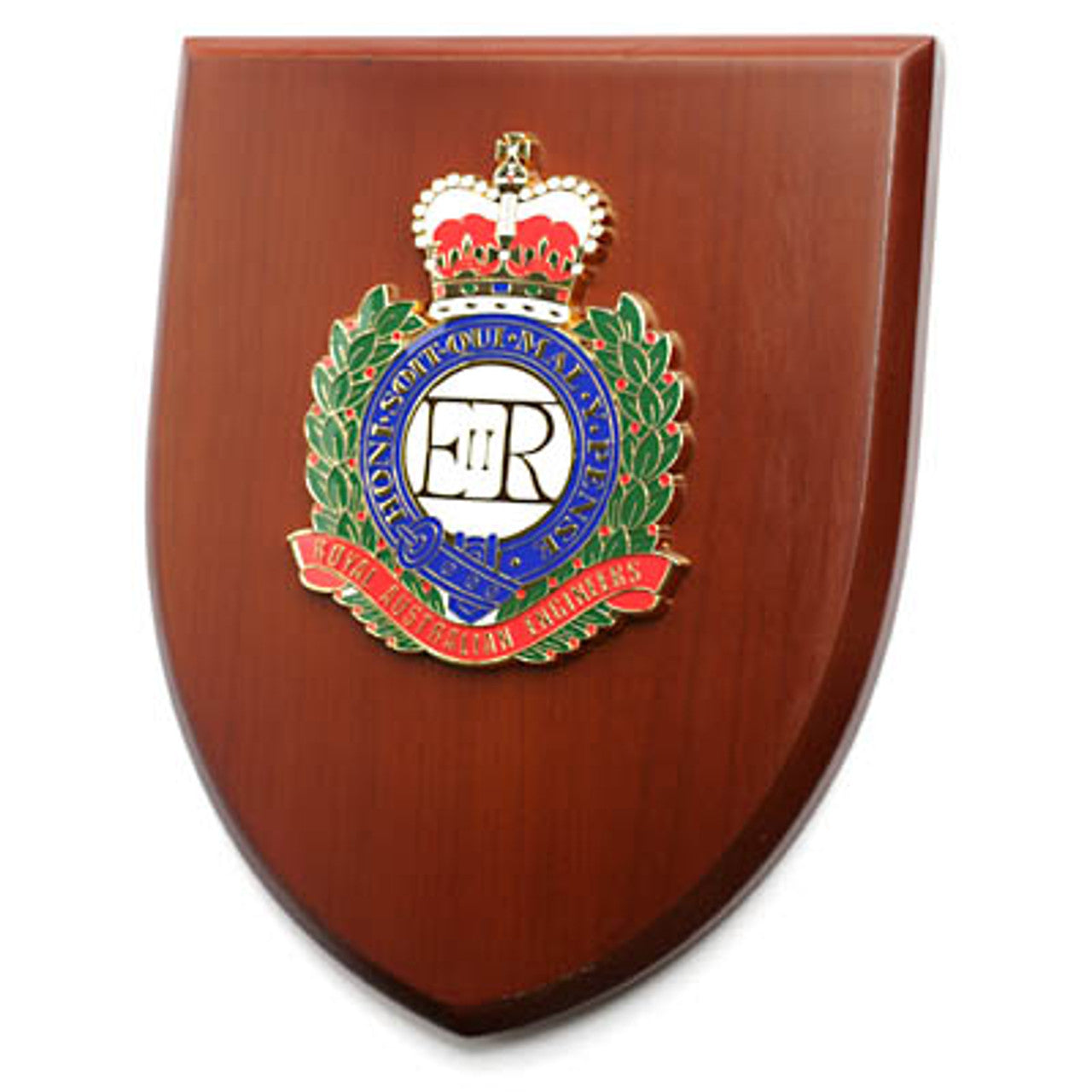 An Exceptional Royal Australian Engineers (RAE) Plaque is now available for order. This exquisite plaque showcases a stunning 100mm full colour enamel crest, elegantly placed on a 200x160mm timber finish shield. www.defenceqstore.com.au