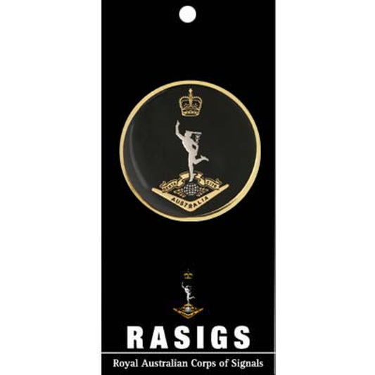 Show off the Royal Australian Corps of Signals (RASigs) medallion with pride! This eye-catching 48mm full-colour enamel medallion will spark up conversations whenever it's held or given out - a bold stamp on your journey of adventure! www.defenceqstore.com.au