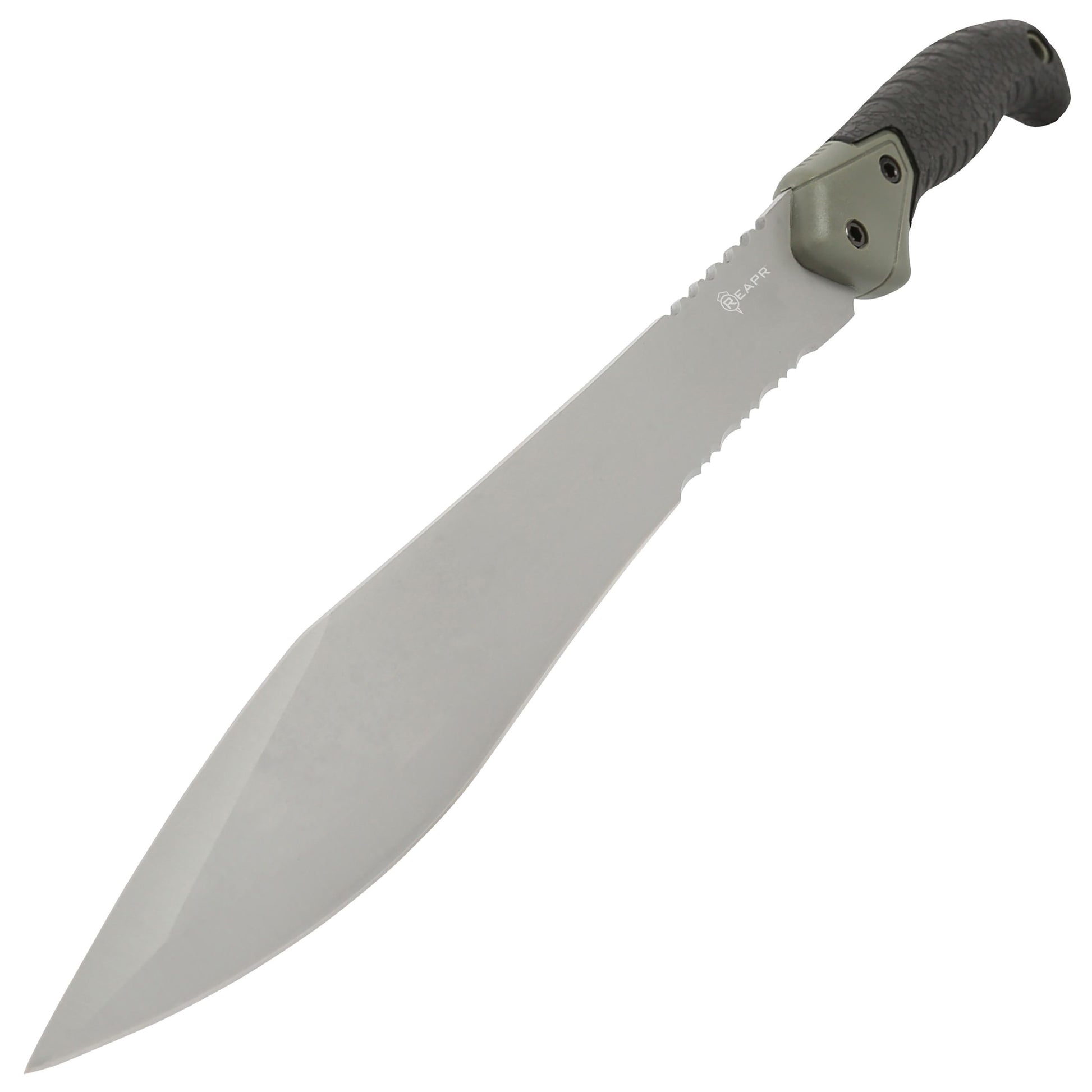 The Reapr TAC Jungle Knife is a cool 17 inches of sharp steel that doubles as an all-round camping machete and survival knife in one. With an ultra-sharp modified drop point blade designed for versatility, and a partially serrated blade, most any challenge that comes your way can be handled with ease. www.defenceqstore.com.au