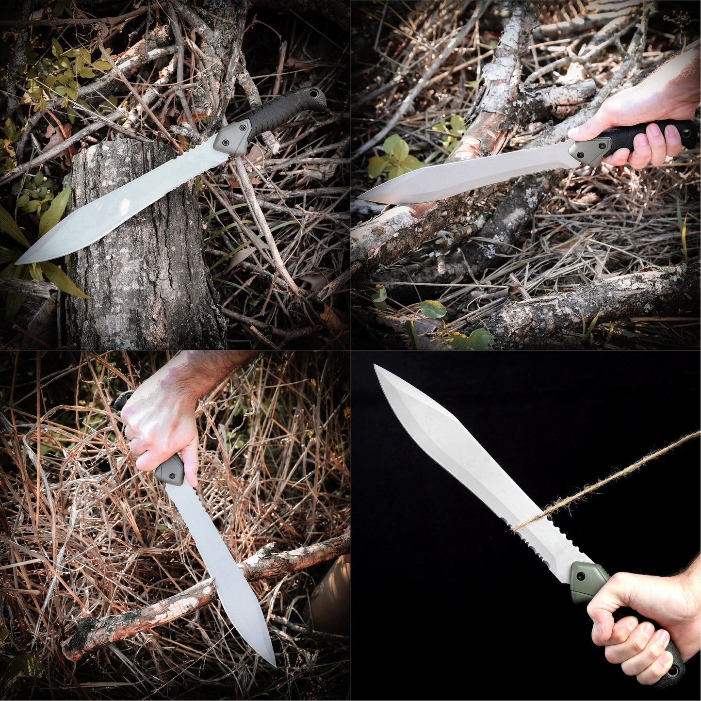 The Reapr TAC Jungle Knife is a cool 17 inches of sharp steel that doubles as an all-round camping machete and survival knife in one. With an ultra-sharp modified drop point blade designed for versatility, and a partially serrated blade, most any challenge that comes your way can be handled with ease. www.defenceqstore.com.au