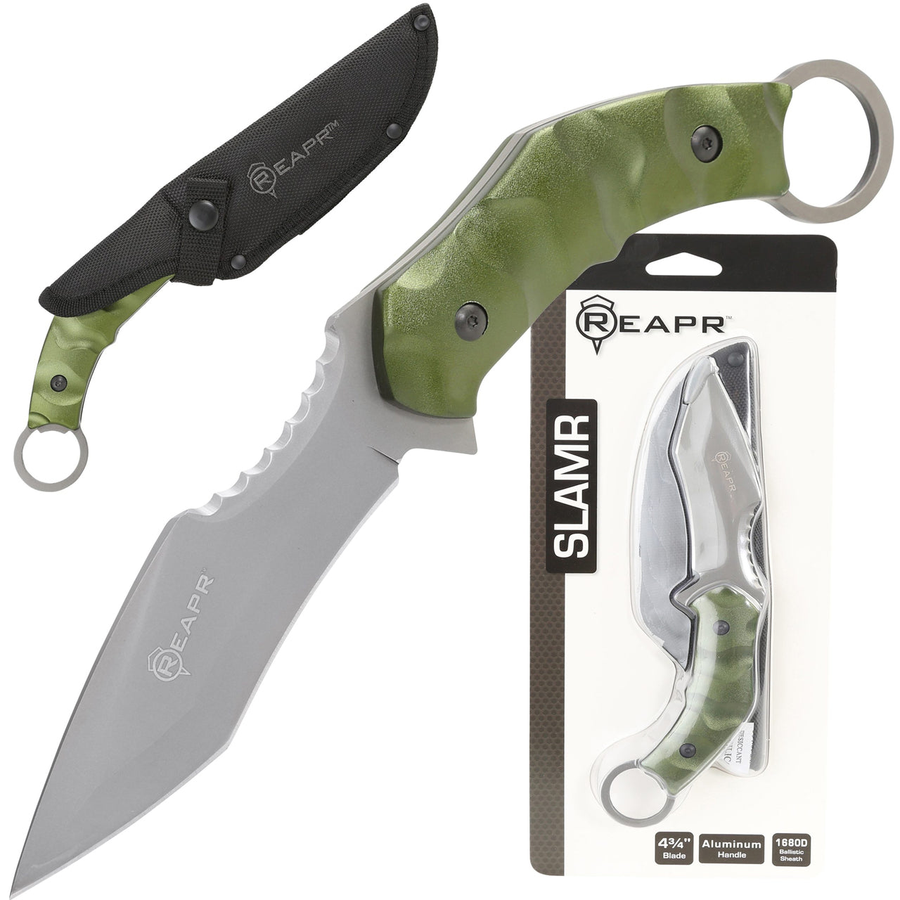 This impressive and stylish knife makes a truly effective survival and tactical tool. The REAPR 11010 SLAMR 4-3/4″ Fixed Blade Knife features a 4-3/4” 420 stainless steel blade with satin finish and a textured lightweight aluminum handle that provides a more secure grip and extra leverage. www.defenceqstore.com.au