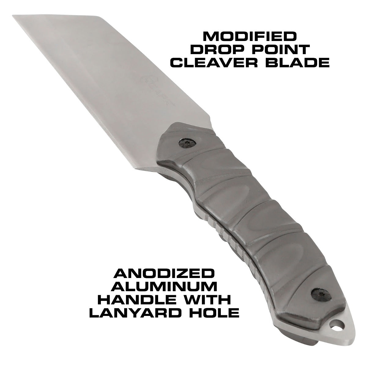 The Reapr JAMR Knife is the ultimate in versatile, tactical fixed-blade knives. The JAMR features an industry first modified cleaver blade, combining the functions of a cleaver, drop point knife and reverse tanto blade to meet a variety of demands, whether as a hunting knife, camping knife, and for guiding, tactical and survival use. www.defenceqstore.com.au