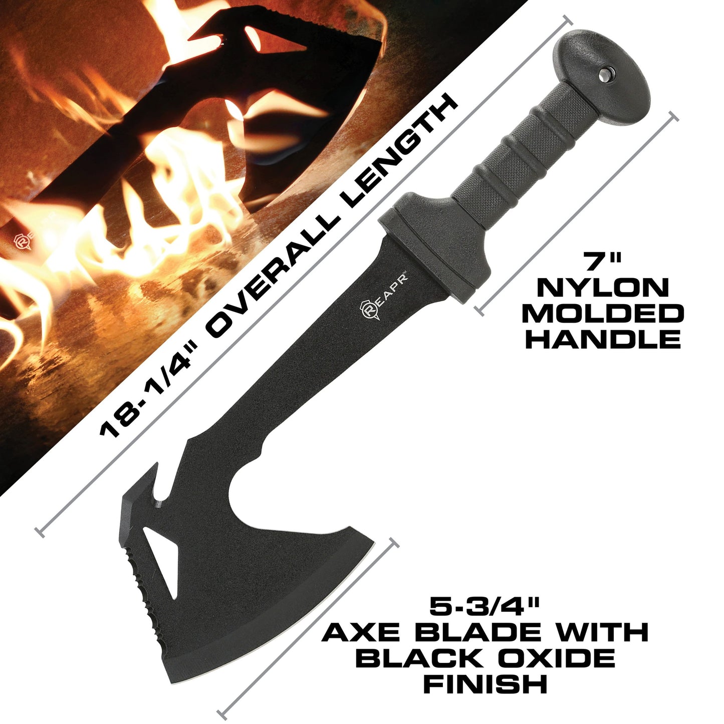 Defeat is not an option with the REAPR 11020 Meridius Battle Axe. When conditions in the wild get rough, this rugged multi tool will clear your way to safety. It’s 18 3/4” long with a 5 3/4” dual-headed blade (axe and ripper). www.defenceqstore.com.au