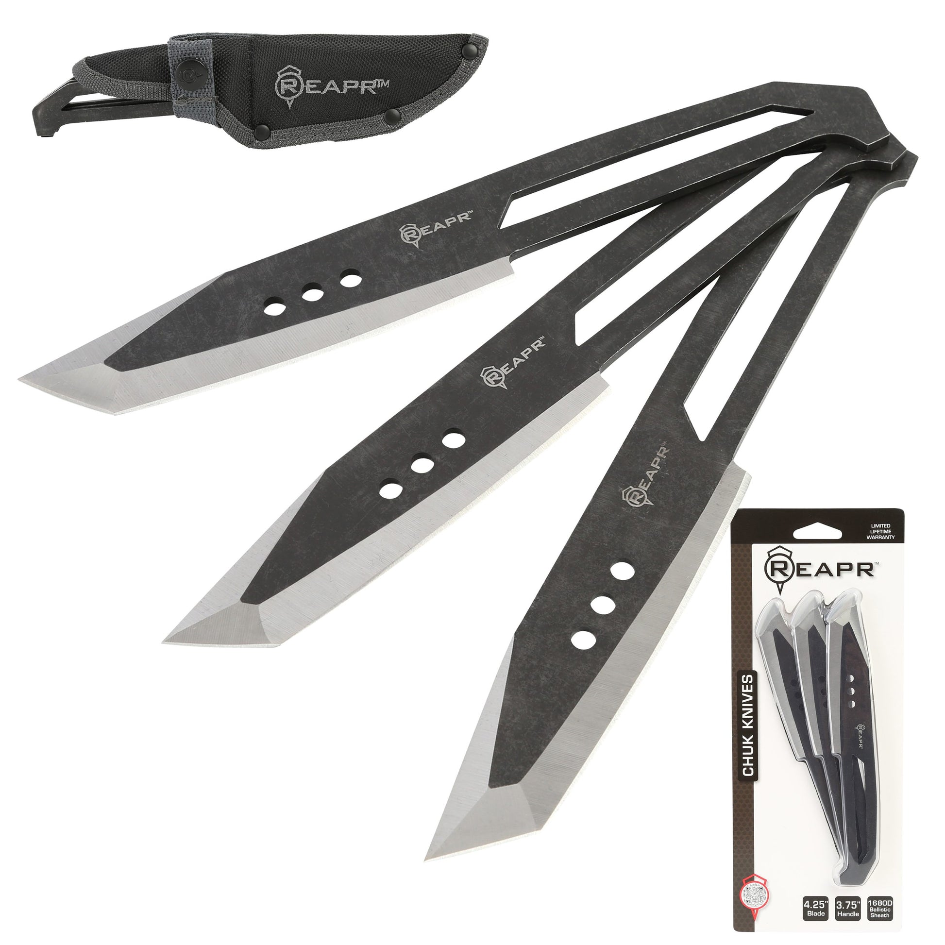 Hit the bullseye every time with these perfectly-balanced throwers. The Reapr 3 Piece Chuk Knives set is ideal for camping, parties, barbecues, and other outdoor activities. www.defenceqstore.com.au