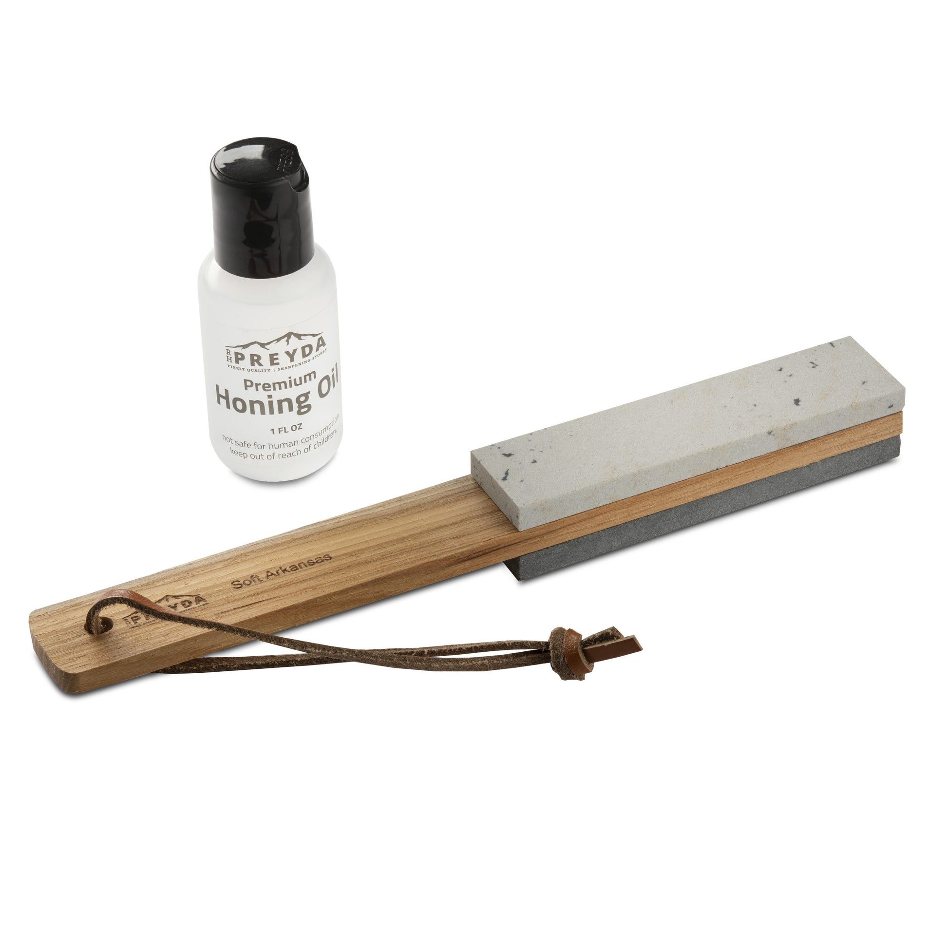 The RH Preyda Axe Sharpening Stone was designed specifically for the axe enthusiast. Paired down size, wooden handle grip and Soft Arkansas and Hard Black Arkansas stones allow for ultimate precision when sharpening your blade. www.defenceqstore.com.au