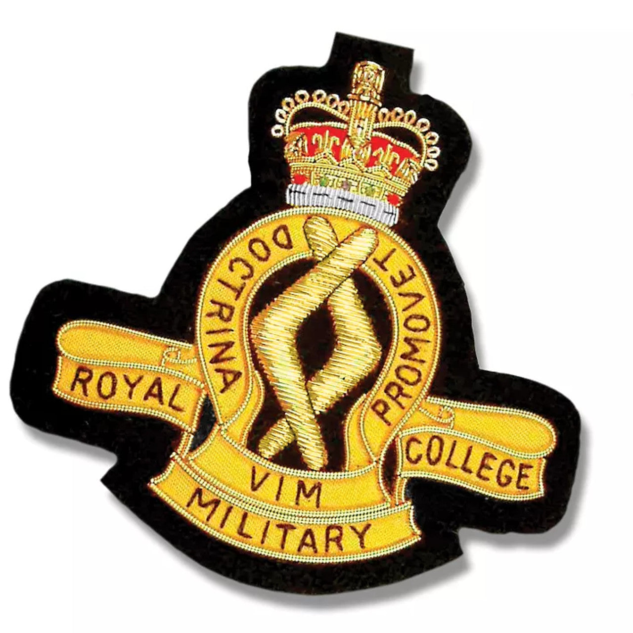 Stunning RMC Bullion Pocket Badge is ideal for your Blazer, bag, or any other fashionable place you want to show off your badge. An impressively sized 80x80mm, it attaches securely to its place with three butterfly clasps. Make a statement with it today! www.defenceqstore.com.au