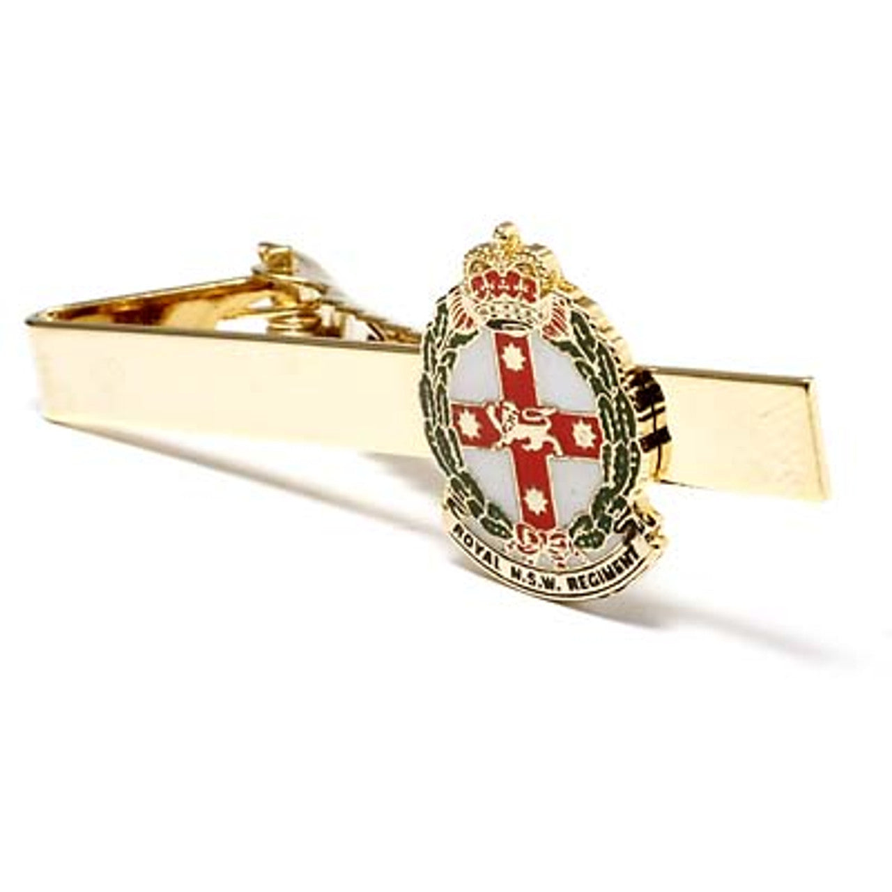 Add a touch of elegance to your look with the Royal New South Wales Regiment (RNSWR) 20mm enamel tie bar! Crafted with gold-plated material, this gorgeous tie bar is perfect for any work or formal occasion. www.defenceqstore.com.au