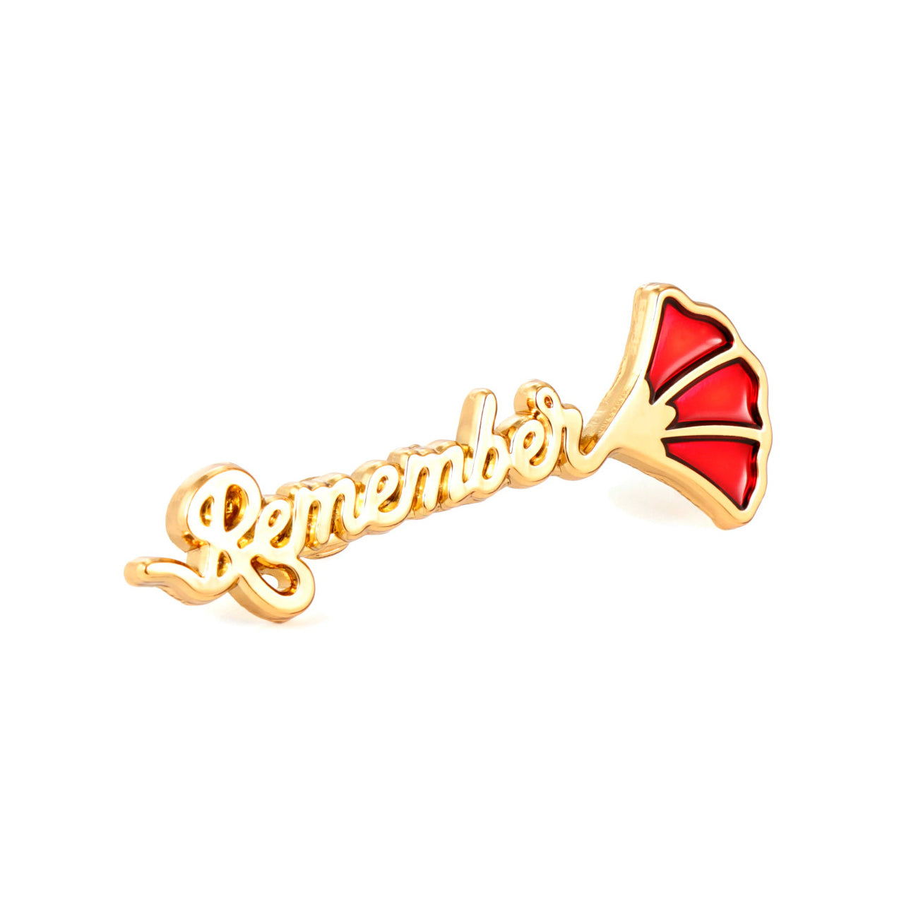 This fresh and modern poppy design cleverly uses a gold-plated stem that twists and entwines to spell the word "Remember." With its unique look, this lapel pin is sure to add a distinctive touch to your poppy badge collection. Encourage others to Remember as they glance at this gorgeous pin. www.defenceqstore.com.au