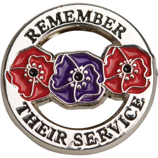 These beautiful purple and red poppies hold a deep meaning, symbolizing the special bond between servicemen and women and war animals. It is a way to honour and remember their service and sacrifice. Made from a durable metal alloy, these poppies are designed to last. Show your appreciation and support with these stunning red and purple poppies. www.defenceqstore.com.au