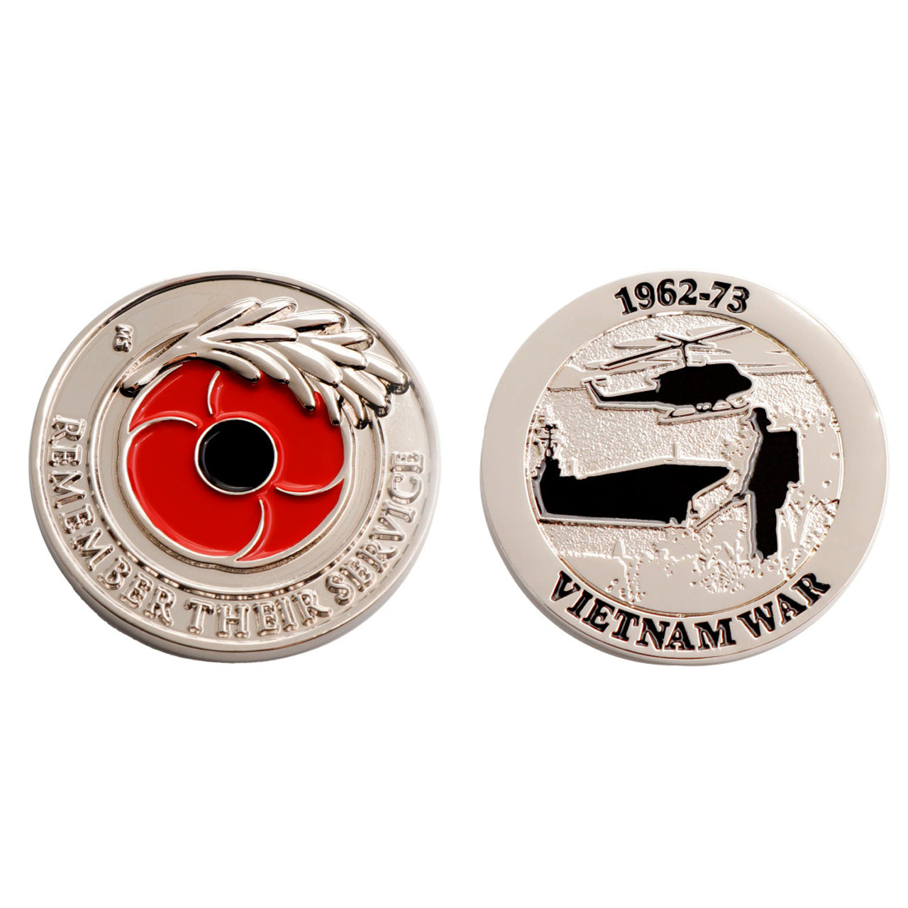 The Add this unique silver penny to your collection and honour the service of all those who served in the Vietnam War, 1962 - 1973. Featuring images from Vietnam and a vibrant red poppy and silver rosemary sprig, this beautifully patterned penny is a must-have for any collector. www.defenceqstore.com.au