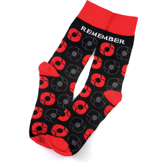 Wear these Remembrance Socks with pride and remember every day. This pair of woven cotton socks feature beautiful vibrant red poppies and combine comfort and remembrance every time you wear them. A wonderful gift for a loved one or for you, order your pair today. www.defenceqstore.com.au
