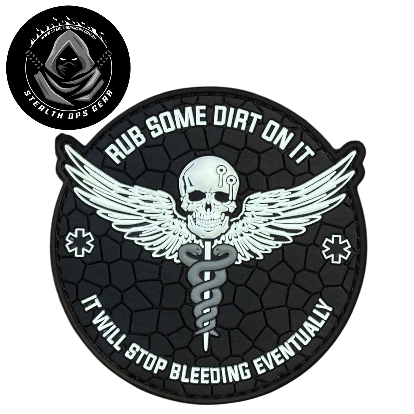 Rub some dirt on it—literally. This bold PVC morale patch delivers attitude and authenticity to your tactical gear, backpack, or everyday carry. At 8cm, it's sized perfectly for visibility without overwhelming your setup.  www.defenceqstore.com.au