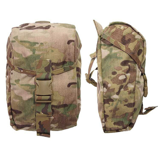 Attaches to any SORD platform with the Velcro sandwich on the bottom edge. Drop gas bag rolls up and out of the way with a single Fastex clip. Easily deployable in a single action and can be used either as a gas mask carrier or a drop down ammunition dump pouch.   NSN: 8465 66-155-9152 www.defenceqstore.com.au