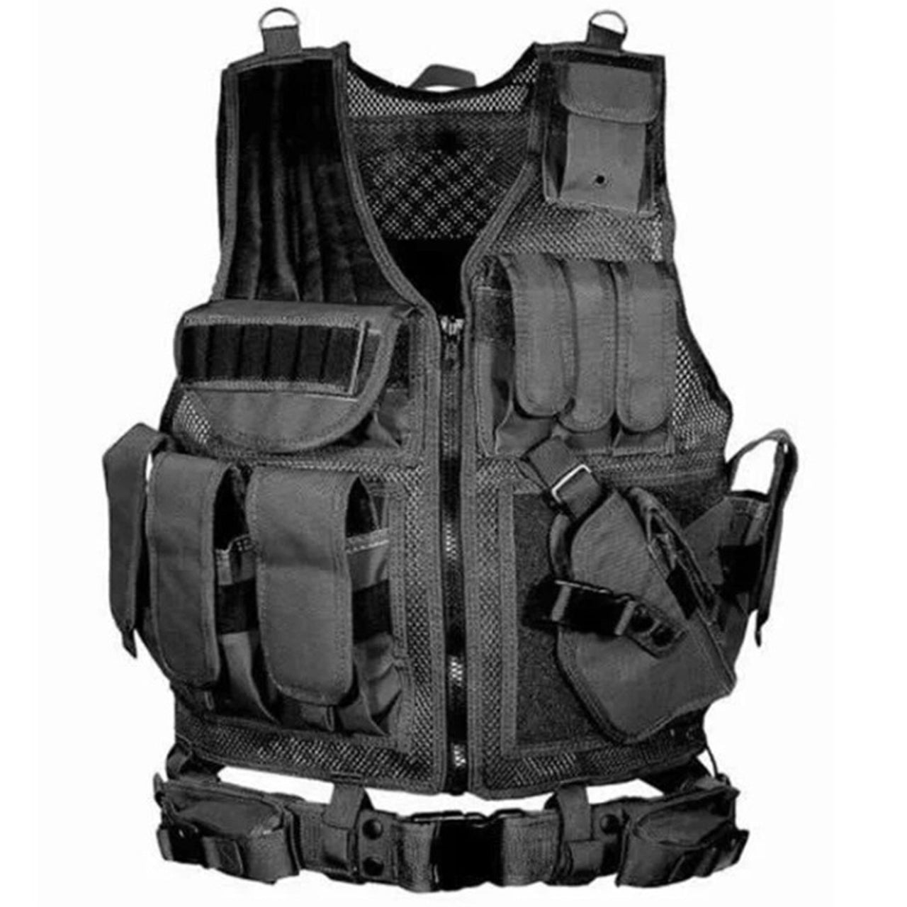 Crafted with high-density 600D polyester, strong zippers, and breathable mesh, this adjustable outdoor tactical vest is designed to be both comfortable and durable.  www.defenceqstore.com.au