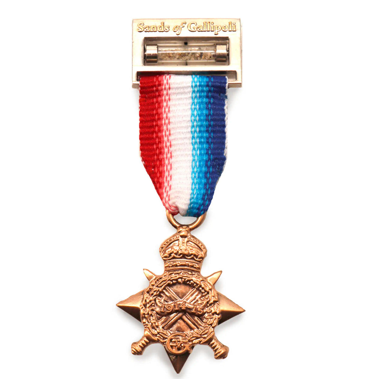 The Introducing our exquisite miniature medal, a true testament to our proud history of service. This remarkable piece features a stunning reproduction of the 1914-15 Star, symbolizing the bravery and sacrifice of our heroes.  www.defenceqstore.com.au