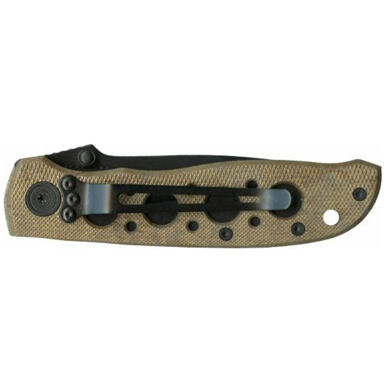 This Smith &amp; Wesson® Extreme Ops Liner Lock Folding Knife features multiple thumb knobs and index knobs along the stainless-steel blade and Desert Tan aluminum handle. It doesn’t matter if you’re left-handed or right-handed; this knife is perfect for you. Included with the knife are a lanyard hole and pocket clip. www.defenceqstore.com.au