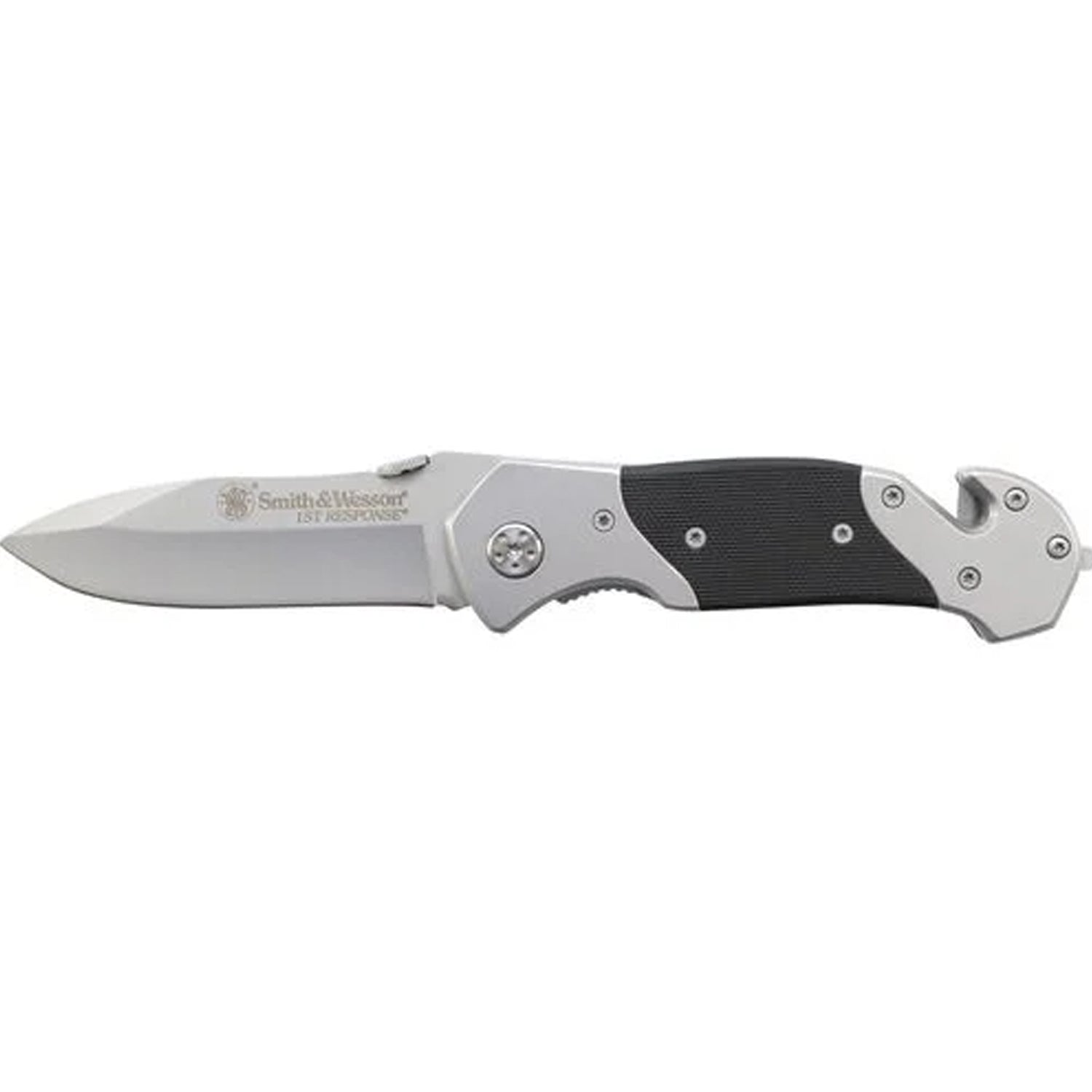 The Smith &amp; Wesson SWFR 1st Response Drop Point Folding Knife is designed for tactical professionals and outdoor enthusiasts. The 3.3″ blade is made from durable 7Cr17MoV high carbon stainless steel, offering excellent sharpness and corrosion resistance.  www.defenceqstore.com.au