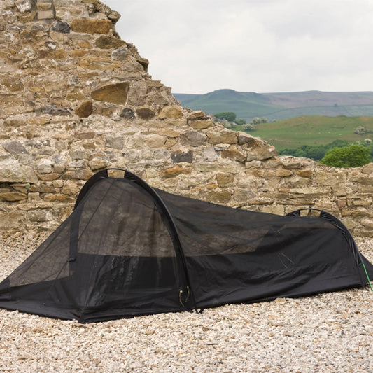 The Snugpak® Ionosphere™ is an extremely small, compact one-person tent. With a two-pole, easy to pitch design, the tent forms a hooped shelter that keeps condensation build-up to a minimum. The inner tent is made of a No-See-Um Mesh Mosquito Net to not only keep out bugs, snakes, etc. but it can also be used without the fly as a stand-alone mosquito shelter/barrier in the summer months and warmer climates. www.defenceqstore.com.au