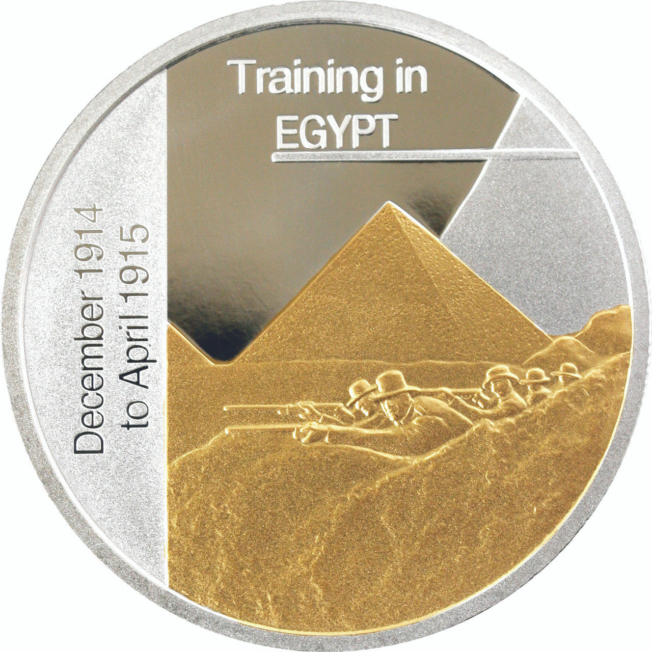 The Stunning Sands of Gallipoli 2005 release Training in Egypt Limited Edition Medallion is a must-have for military enthusiasts and collectors alike. This exquisite medallion pays homage to the Australian Imperial Force's training in Egypt before their journey to Gallipoli. www.defenceqstore.com.au