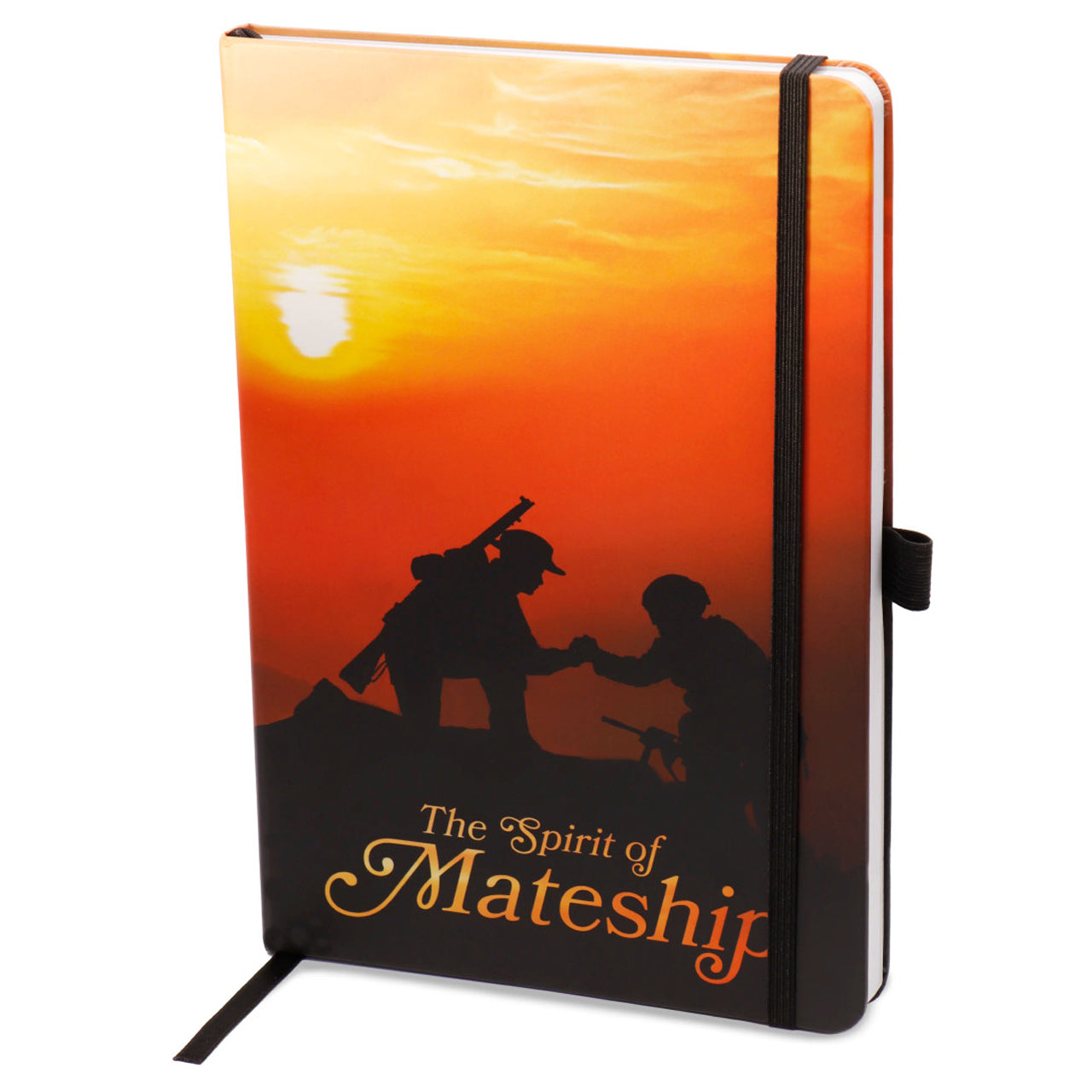 The Spirit of Mateship Notebook is a tribute to the enduring bonds of camaraderie, service, and sacrifice that define the Australian spirit. This A5 notebook is a profound embodiment of our nation's military history and the unwavering support shared among our soldiers. www.defenceqstore.com.au