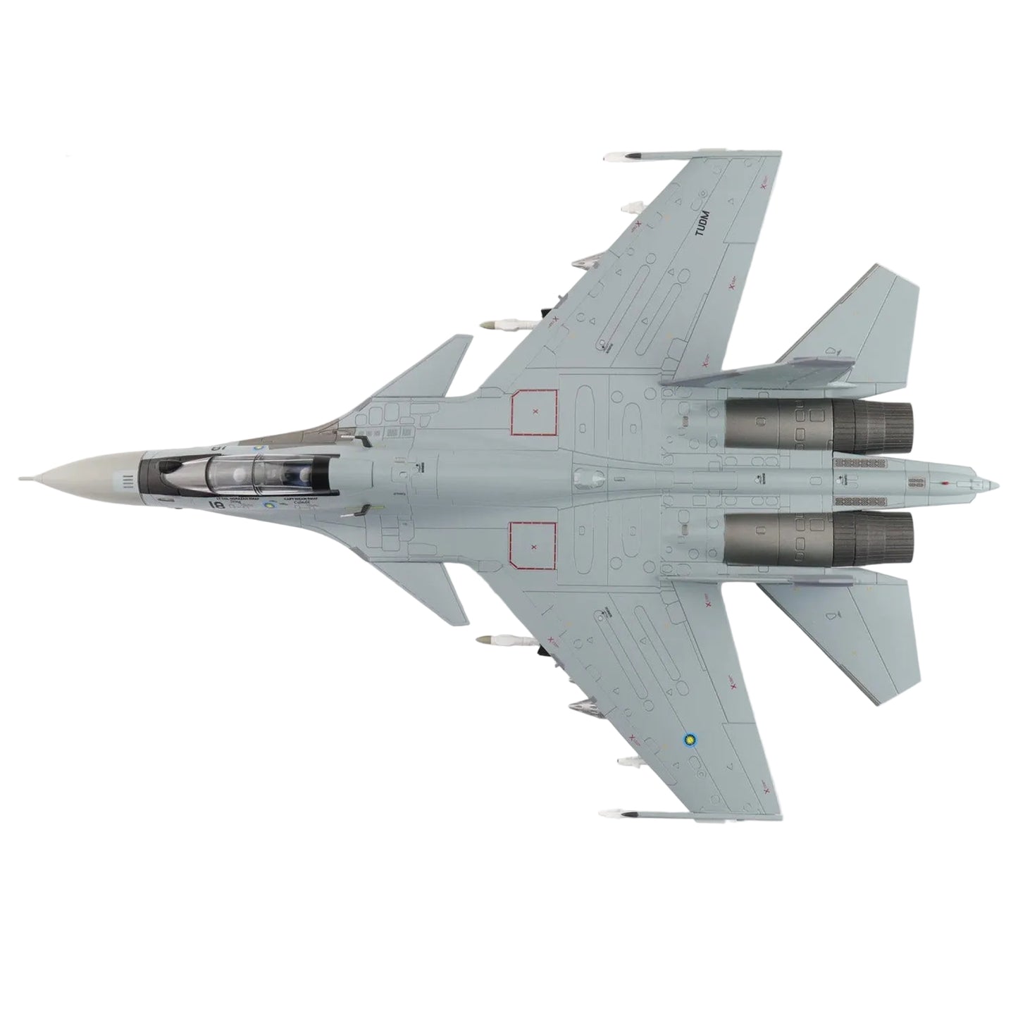 The multi-role fighter, the Sukhoi Su-30 (originally Su-27PU), is a two-seater fighter aircraft based on the Su-27UB trainer. The Su-30 featured new weapons for the ground attack role and new avionics. www.defenceqstore.com.au