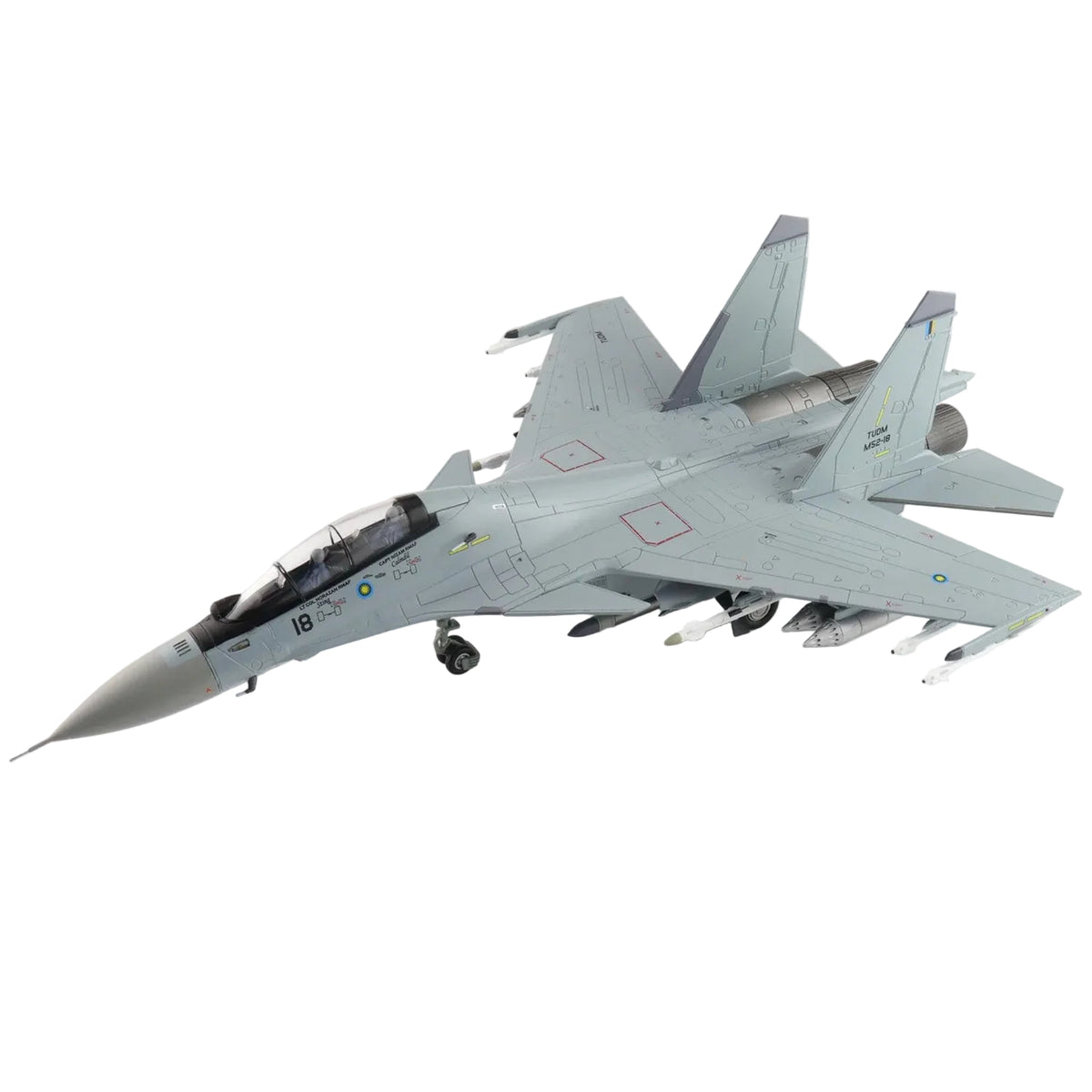 The multi-role fighter, the Sukhoi Su-30 (originally Su-27PU), is a two-seater fighter aircraft based on the Su-27UB trainer. The Su-30 featured new weapons for the ground attack role and new avionics. www.defenceqstore.com.au