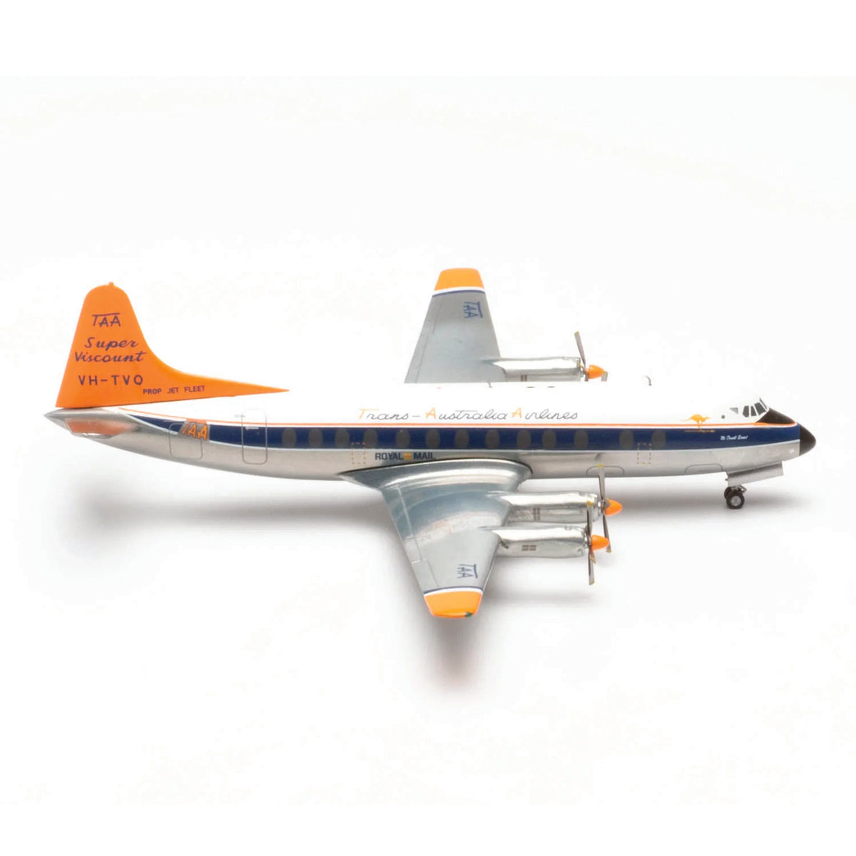 Trans Australian Airlines was one of the first airlines in the world to add the then-revolutionary Vickers Viscount to its fleet. It was the first aircraft at TAA to be equipped with a pressurized cabin, resulting in a more enjoyable flight experience for passengers. www.defenceqstore.com.au