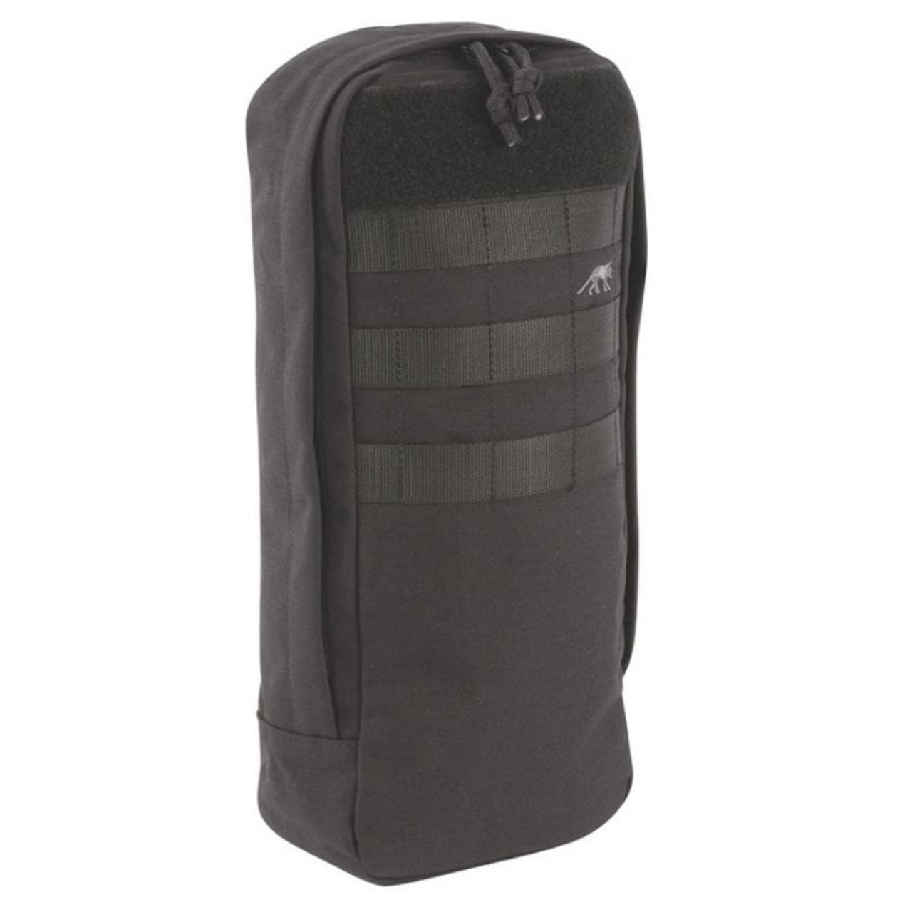 Load up extra gear with this spacious side pouch - designed to fit many popular backpacks! It's the perfect way to stay organized and make the most of your gear. Keep all the essentials within reach and on the go. www.defenceqstore.com.au black colour front view