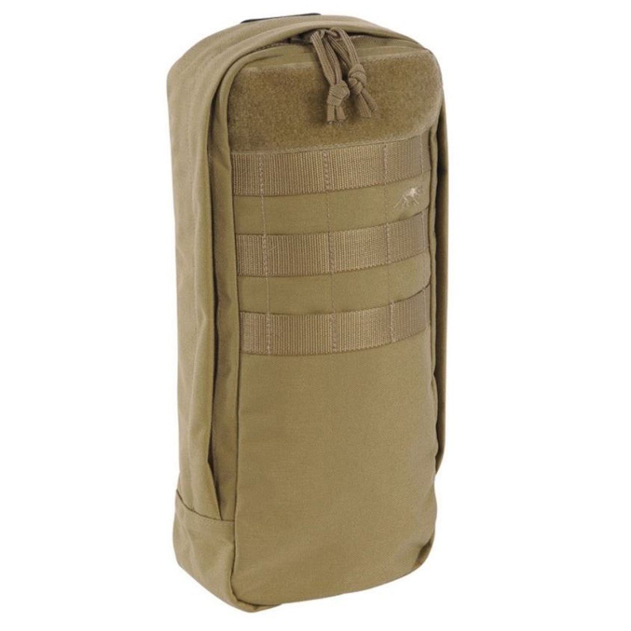 Load up extra gear with this spacious side pouch - designed to fit many popular backpacks! It's the perfect way to stay organized and make the most of your gear. Keep all the essentials within reach and on the go. www.defenceqstore.com.au khaki colour front view