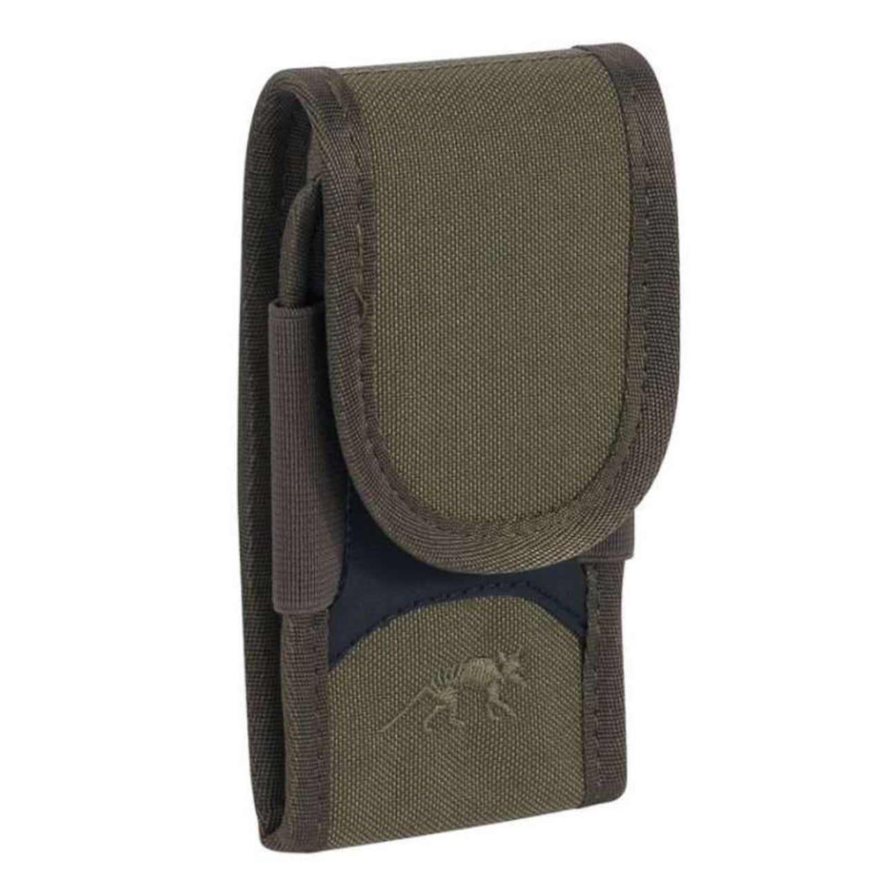 Durable protection for your smartphone with padded reinforcement and four choice sizes. Our tactical phone cover features a MOLLE system for secure carrying - get ready for the ultimate phone protection! www.defenceqstore.com.au front view