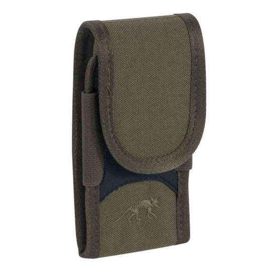 Durable protection for your smartphone with padded reinforcement and four choice sizes. Our tactical phone cover features a MOLLE system for secure carrying - get ready for the ultimate phone protection! www.defenceqstore.com.au front view