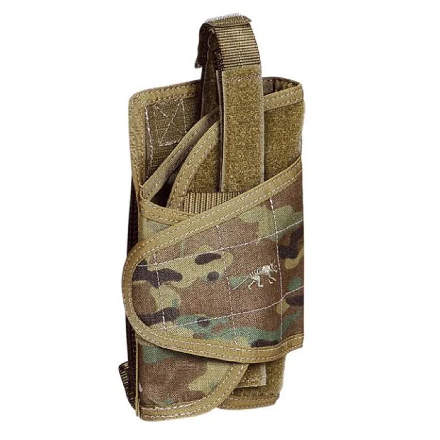 The Tasmanian Tiger Tac Holster MK II in Multicam offers an adjustable design that securely attaches to MOLLE systems, providing a versatile and dependable pistol carry solution. www.defenceqstore.com.au