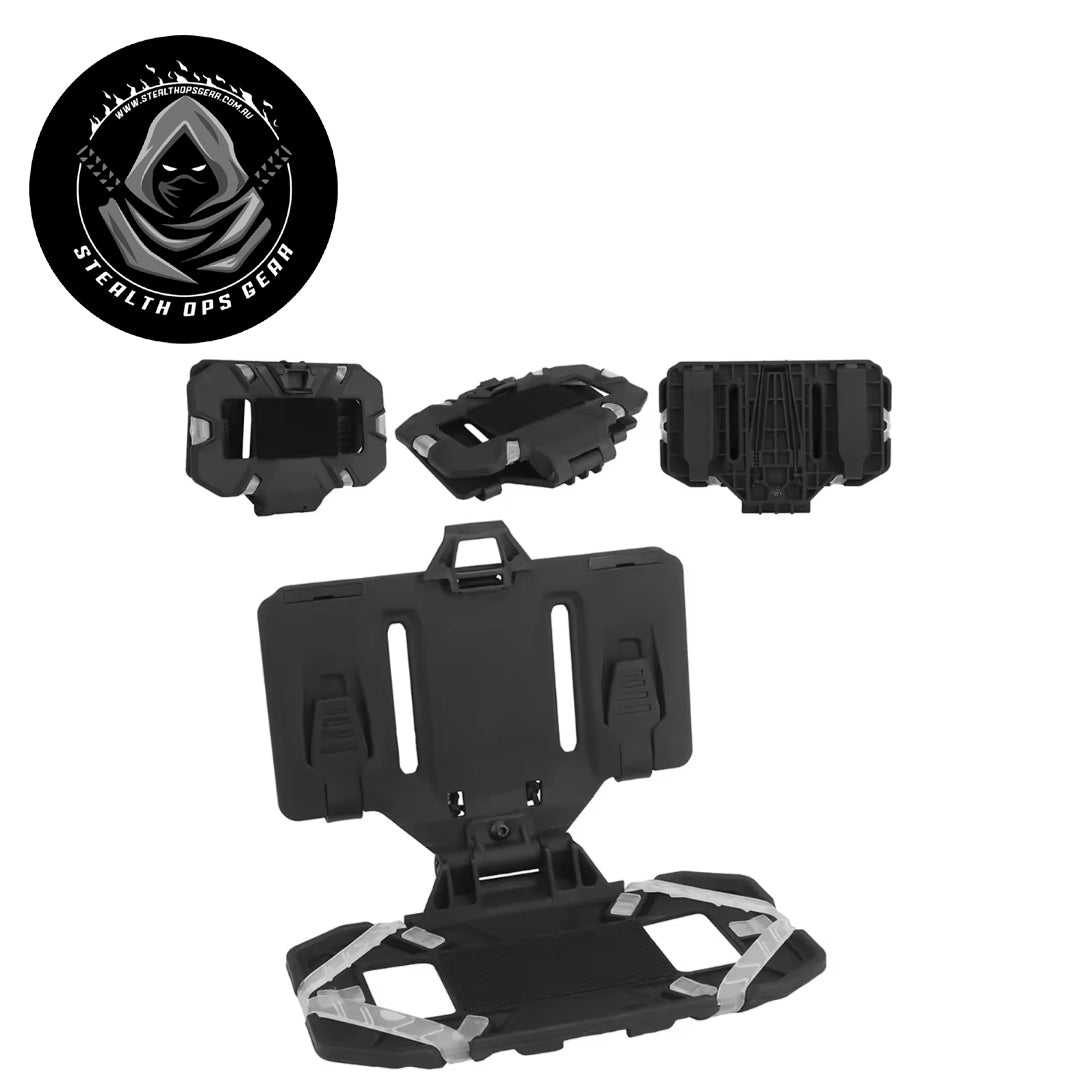 Crafted to hold devices measuring up to 8 x 16 x 2 cm, this board guarantees a secure fit for your gear. It easily mounts onto 4×3 MOLLE systems and is compatible with all MOLLE tactical equipment, making it an essential part of your setup. Featuring a folding fixed buckle, it folds compactly for convenient storage and transport whenever you need. www.defenceqstore.com.au