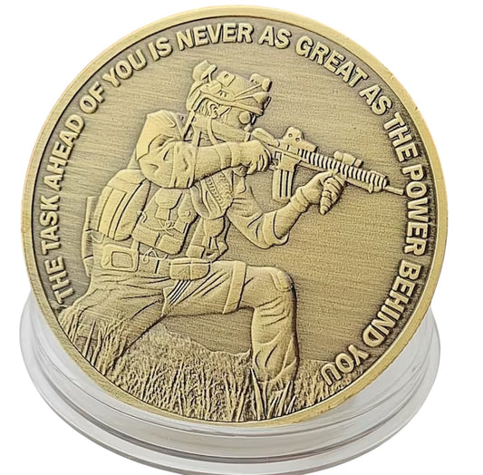 Show your respect for the Brothers In Combat Medallion with this beautiful full-colour medallion! Its unique design features the sniper crosshairs one side and sniper hole on the other. Show your appreciation with this one-of-a-kind soldiers coin. www.defenceqstore.com.au