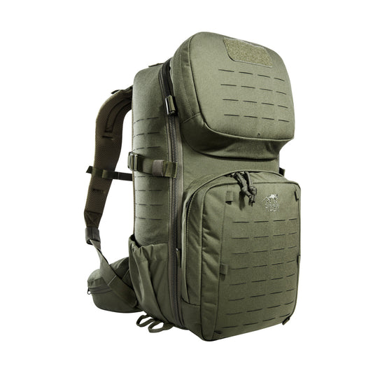 With a main compartment that opens completely and the special zipper guides it's possible to use the pack as a top loader. The shoulder straps can also be adjusted in length in order to wear the backpack over vests. www.defenceqstore.com.au