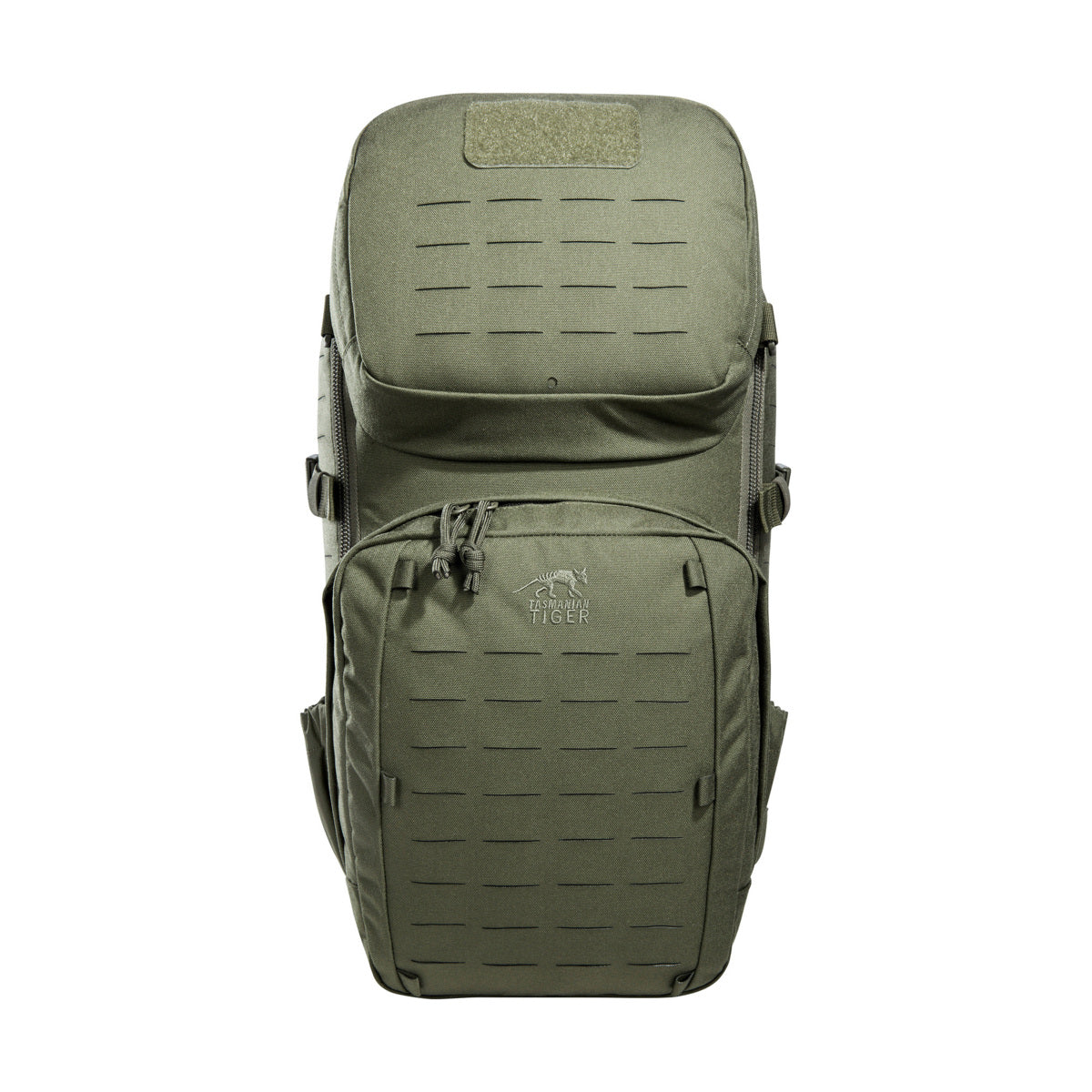 With a main compartment that opens completely and the special zipper guides it's possible to use the pack as a top loader. The shoulder straps can also be adjusted in length in order to wear the backpack over vests. www.defenceqstore.com.au