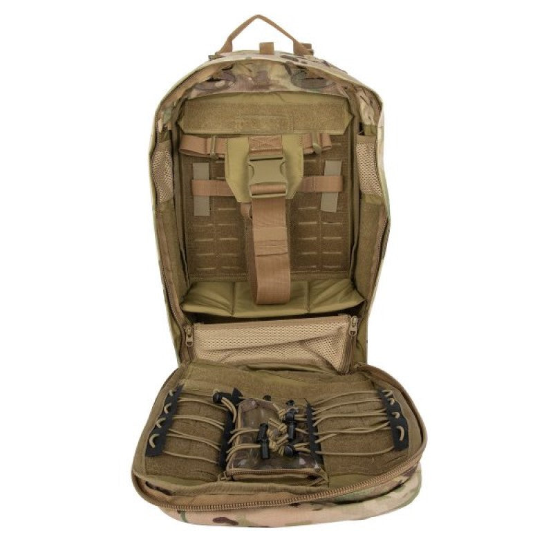 The Tasmanian Tiger Modular Radio Pack Multicam features exterior pouches and a front flap with a zippered pocket. The included removable hip belt can also double as a Warrior Belt, while the radio holder can be easily adjusted for height and width. Top zippered openings provide quick access, while the shoulder straps include cable guides and ports. www.defenceqstore.com.au